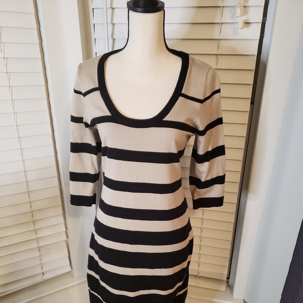 Tan & Black Sweater Dress